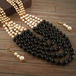 Load image into Gallery viewer, Multi String Five Layered Handmade Beaded Long Necklace Set
