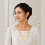 Load image into Gallery viewer, Multi String Five Layered Handmade Beaded Long Necklace Set
