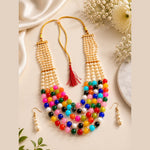 Load image into Gallery viewer, Multi String Five Layered Handmade Beaded Long Necklace Set
