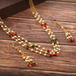 Load image into Gallery viewer, Multicolor Multi String Five Layered Handmade Beaded Long Necklace Set
