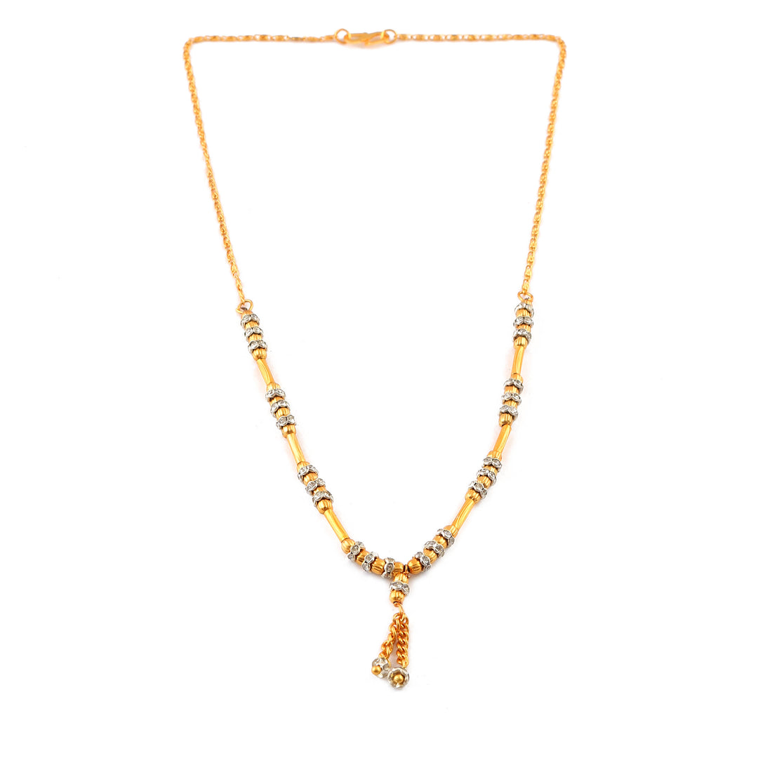 Gold-Toned & Rhodium-Plated Stone Studded Necklace Chain