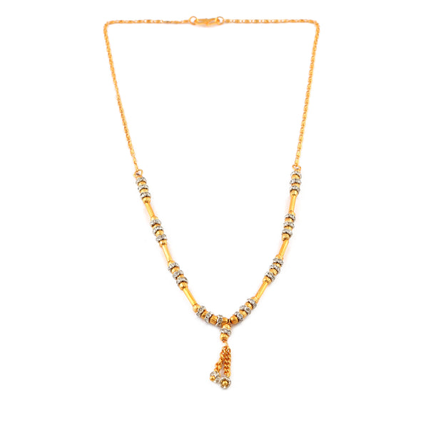 Gold-Toned & Rhodium-Plated Stone Studded Necklace Chain