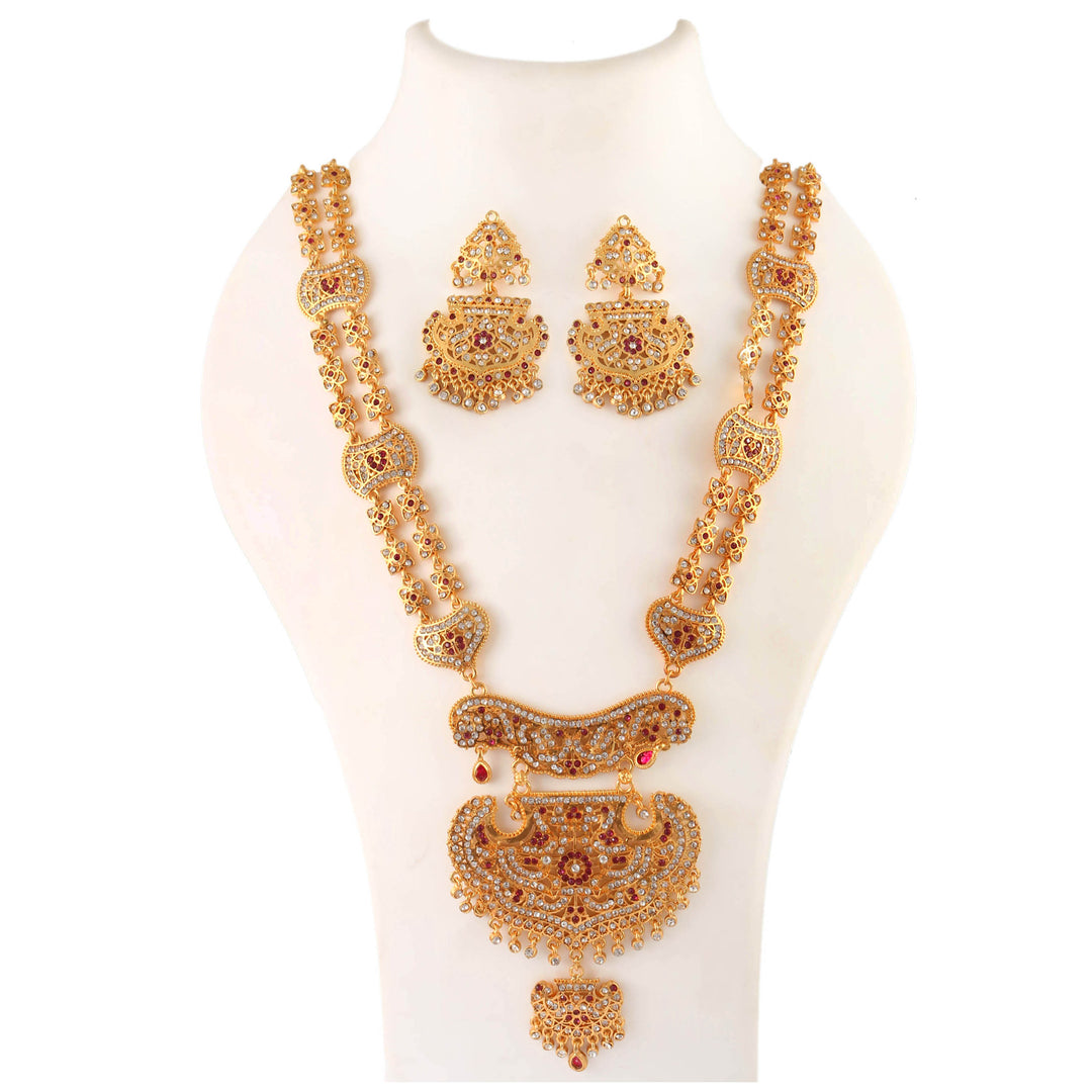 Gold-Plated AD-Studded Rajputi Jewellery Set
