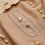 Load image into Gallery viewer, Silver Plated Ad Cz White Stones Traditional Indian Anklet
