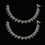 Load image into Gallery viewer, Silver Plated Ad Cz Stones Indian Anklet For Women
