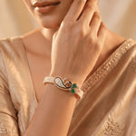 Load image into Gallery viewer, Traditional Gold Plated Pearl Beaded Peacock Bracelet for Women
