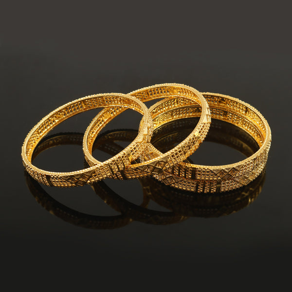 Set Of 4 Gold-Plated Bangles