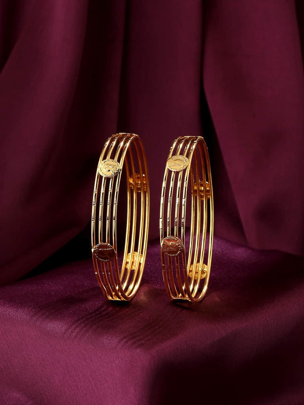 Set Of 2 Gold-Plated Bangles