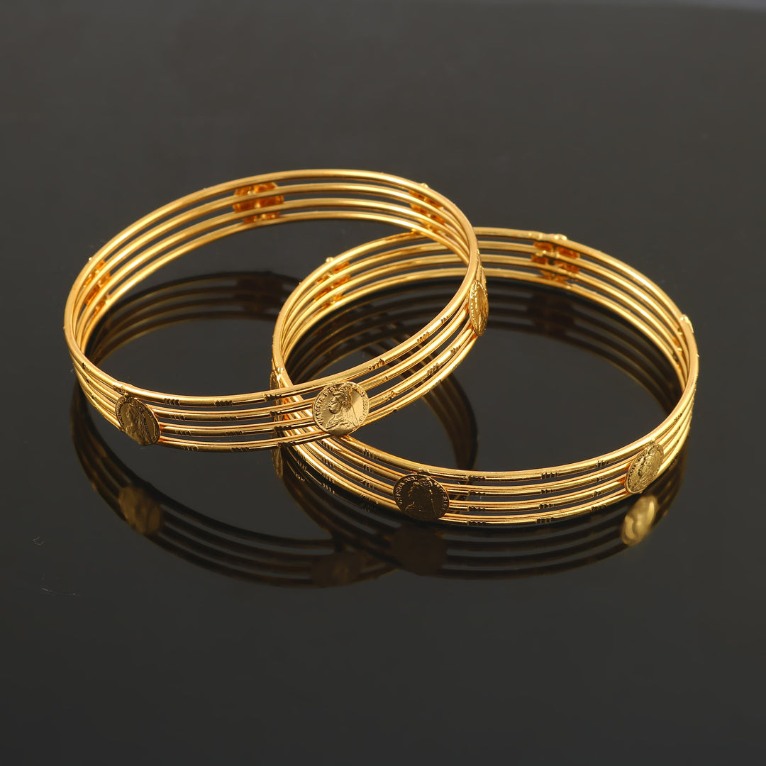 Set Of 2 Gold-Plated Bangles