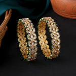 Load image into Gallery viewer, Set Of 2 Gold-Plated Kundan-Studded Bangles
