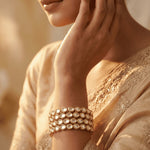 Load image into Gallery viewer, Set of 4 Gold-Plated Kundan-Studded Bangles
