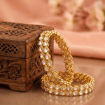 Load image into Gallery viewer, Set of 4 Gold-Plated Kundan-Studded Bangles

