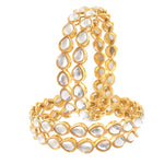 Load image into Gallery viewer, Set of 4 Gold-Plated Kundan-Studded Bangles

