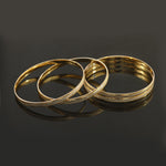 Load image into Gallery viewer, Set of 4 Gold-Plated Etching Work Bangles
