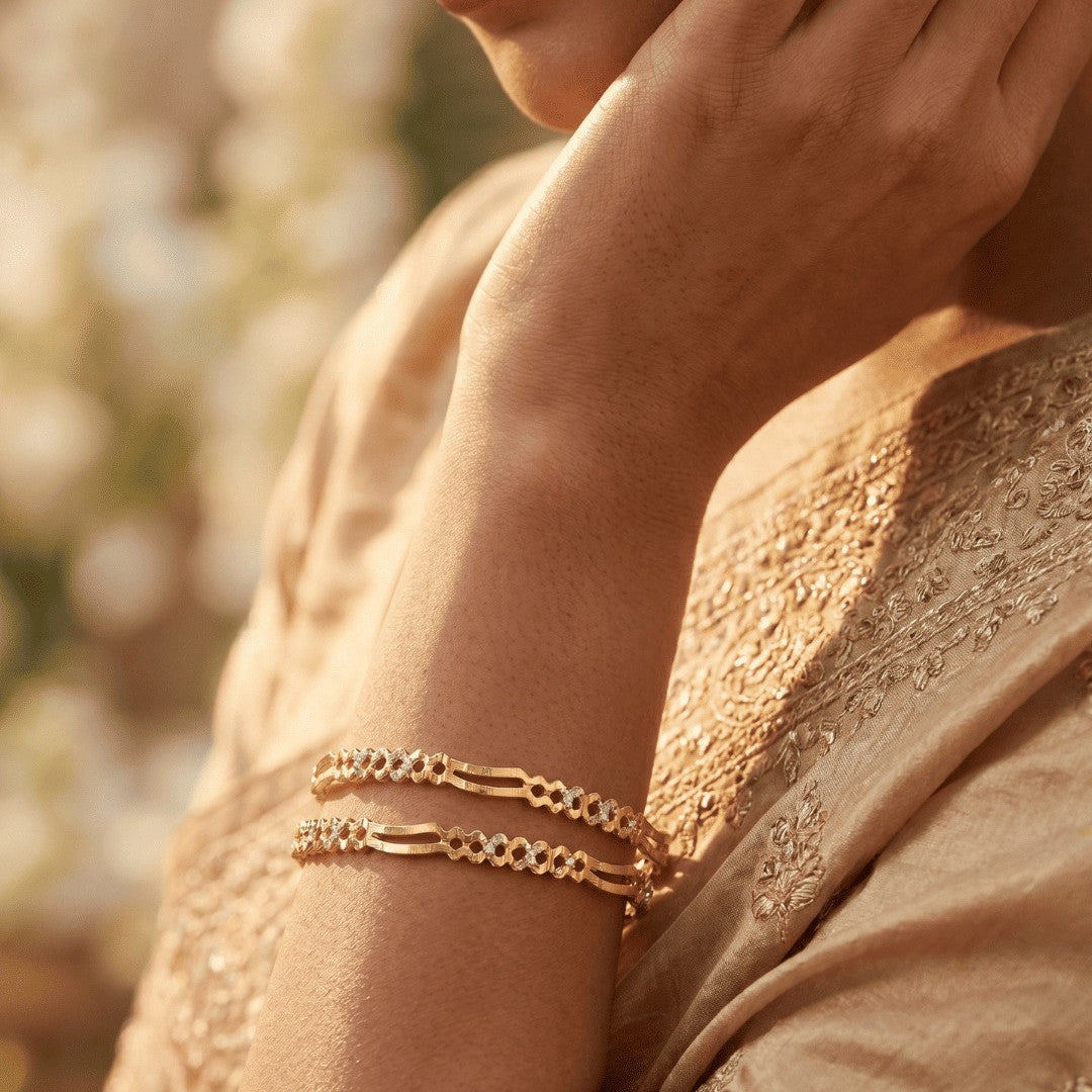 Set Of 2 Gold-Plated Bangles