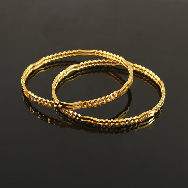 Set Of 2 Gold-Plated Bangles