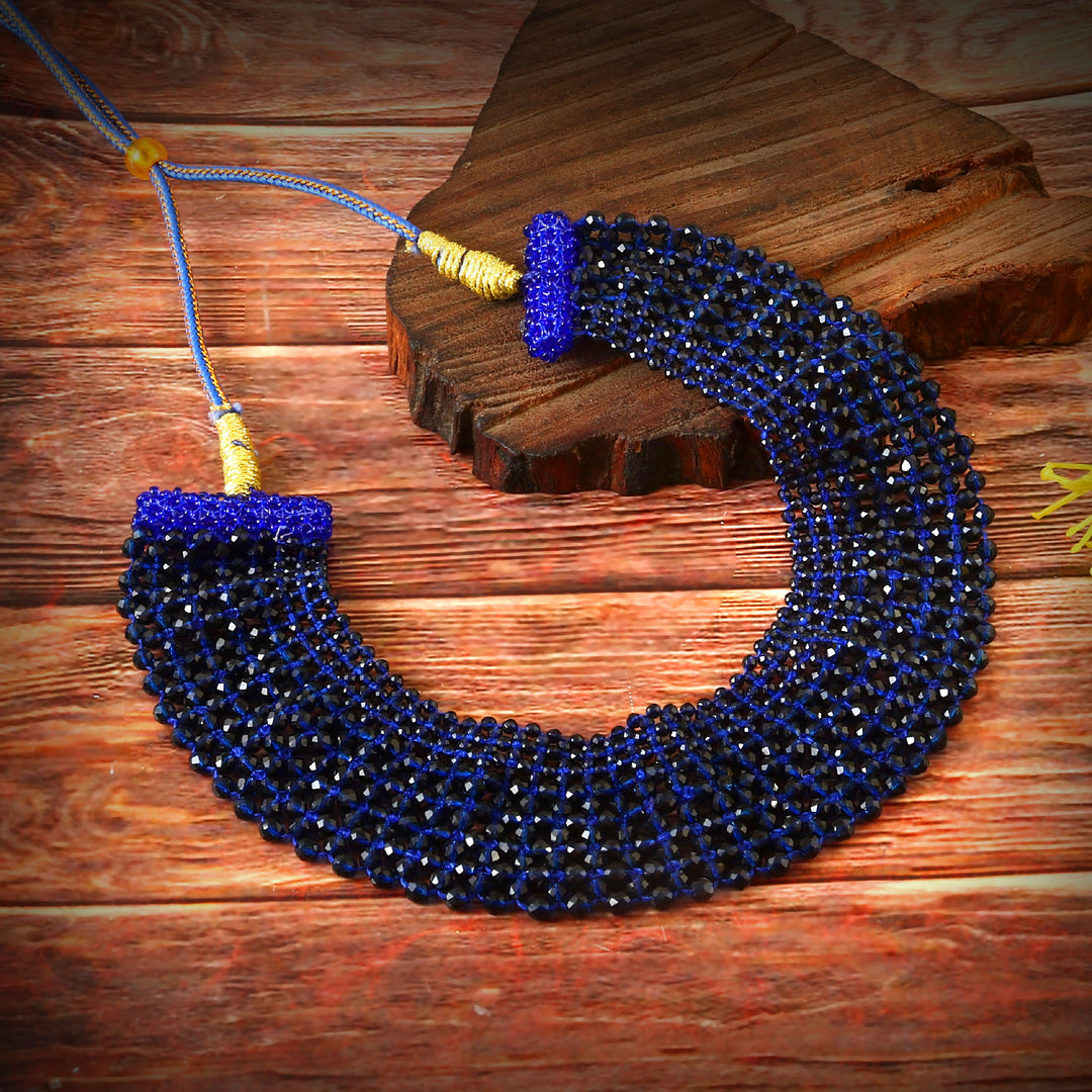 Multi Layered Crystal Traditional Necklace For Women