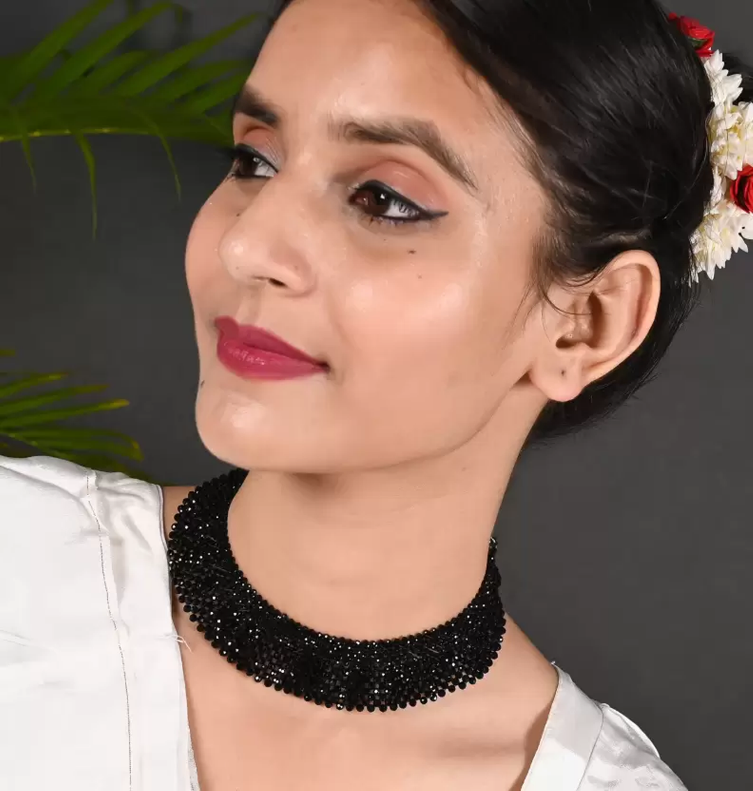 Multi Layered Crystal Traditional Necklace For Women