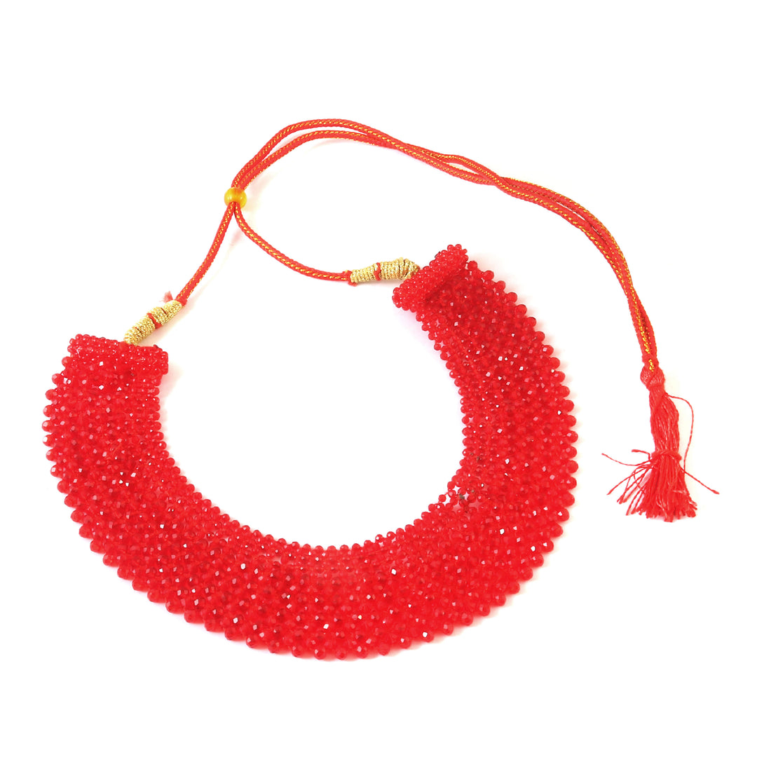 Multi Layered Crystal Traditional Necklace For Women