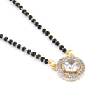 Load image into Gallery viewer, Two-Tone Silver Gold Plated American Diamond and Cubic Zirconia Studded Mangalsutra With Earrings
