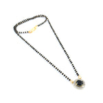 Load image into Gallery viewer, Black Crystal Beads Two-Tone Silver Gold Plated Mangalsutra With Earrings For Women
