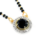 Load image into Gallery viewer, Black Crystal Beads Two-Tone Silver Gold Plated Mangalsutra With Earrings For Women
