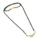 Load image into Gallery viewer, Silver &amp; Gold Plated Black Crystal Beads Two-Tone Mangalsutra With Earrings For Women
