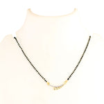 Load image into Gallery viewer, Silver &amp; Gold Plated Black Crystal Beads Two-Tone Mangalsutra With Earrings For Women
