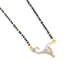 Load image into Gallery viewer, Silver &amp; Gold Plated Black Crystal Beads Two-Tone Silver Gold Plated Mangalsutra With Earrings For Women
