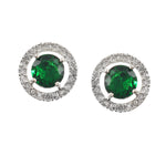 Load image into Gallery viewer, Silver Plated American Diamond and Cubic Zirconia Studded Round Tops

