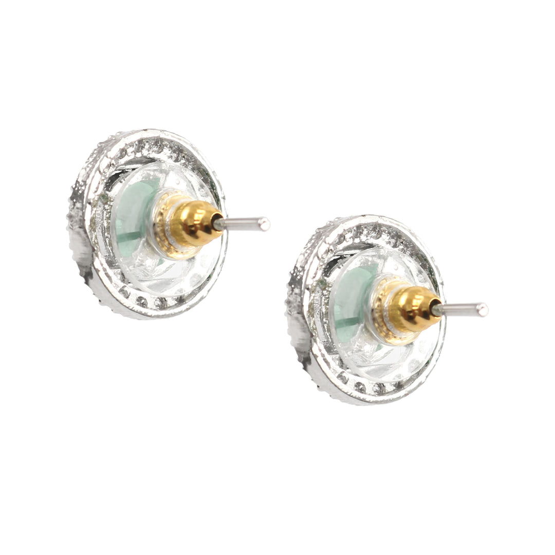 Silver Plated American Diamond and Cubic Zirconia Studded Round Tops