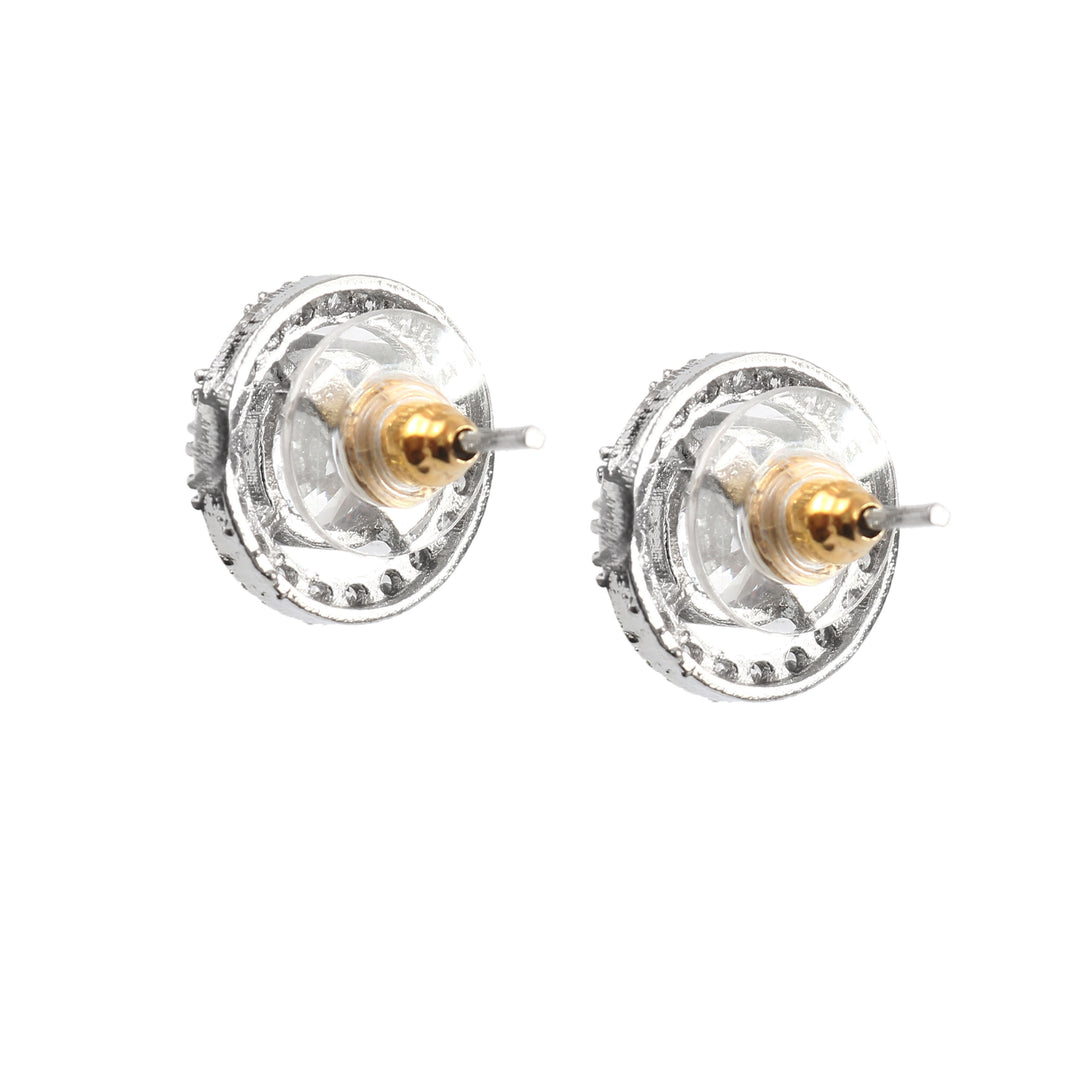 Silver Plated American Diamond and Cubic Zirconia Studded Round Tops