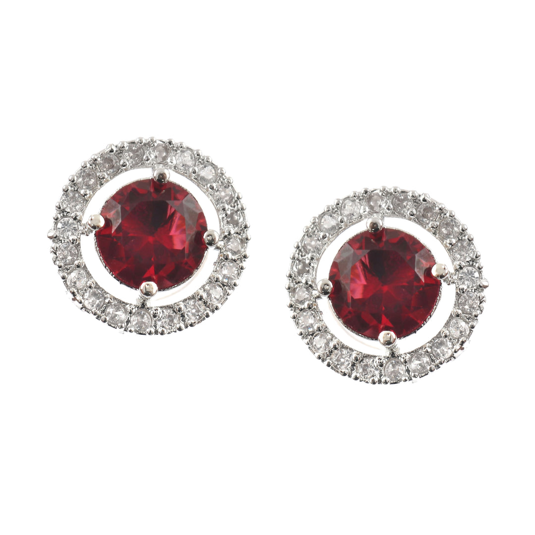 Silver Plated American Diamond and Cubic Zirconia Studded Round Tops