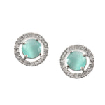 Load image into Gallery viewer, Silver Plated American Diamond and Cubic Zirconia Studded Round Tops

