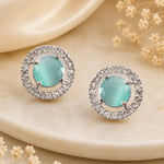 Load image into Gallery viewer, Silver Plated American Diamond and Cubic Zirconia Studded Round Tops
