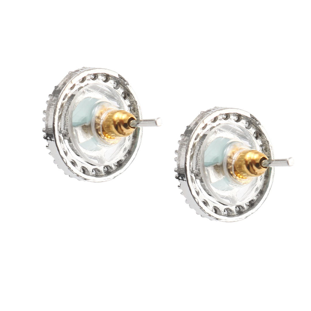 Silver Plated American Diamond and Cubic Zirconia Studded Round Tops