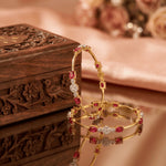 Load image into Gallery viewer, Set Of 2 Gold-Plated CZ &amp; AD Studded Bangles
