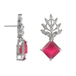 Load image into Gallery viewer, Silver Plated American Diamond Studded Danglers For Women
