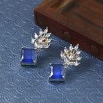 Load image into Gallery viewer, Silver Plated American Diamond Studded Danglers For Women
