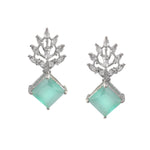 Load image into Gallery viewer, Silver Plated American Diamond Studded Danglers For Women
