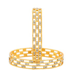 Load image into Gallery viewer, Set Of 2 Gold-Plated AD-Studded Bangles
