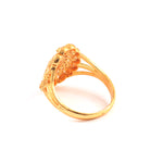 Load image into Gallery viewer, Traditional Gold-Plated Circle Filigree Statement Ring with Red Stone

