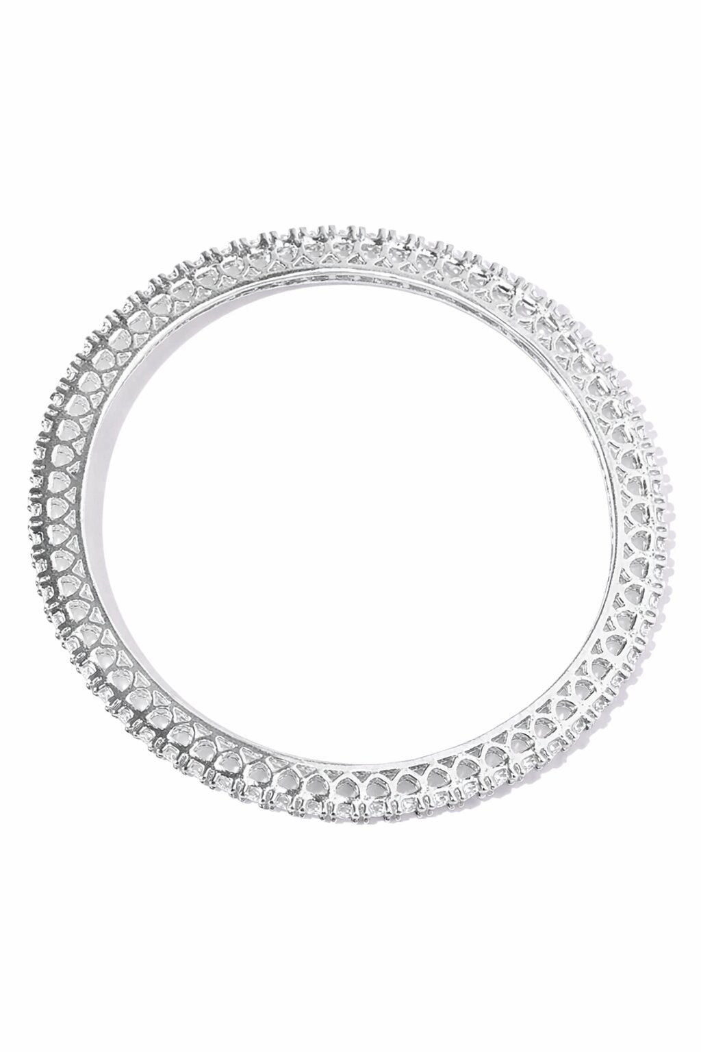 Set of 2 Rhodium-Plated Bangles
