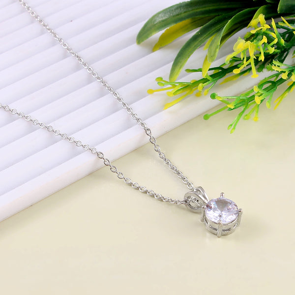 Stainless Steel Rhodium-Plated Rhinestone Chain for Women and Girls