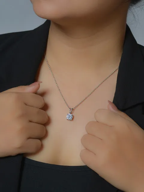 Stainless Steel Rhodium-Plated Rhinestone Chain for Women and Girls