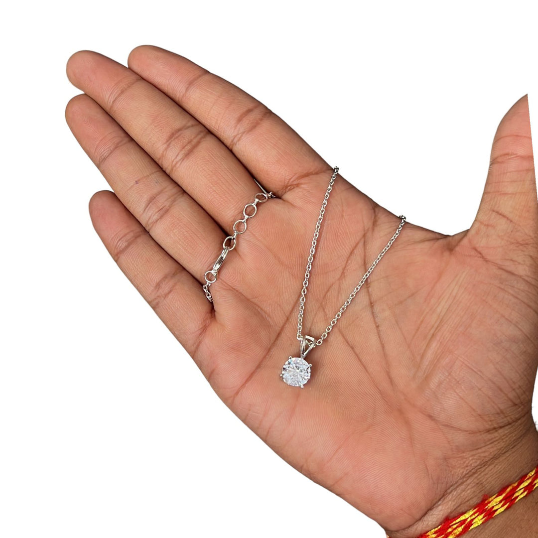 Stainless Steel Rhodium-Plated Rhinestone Chain for Women and Girls