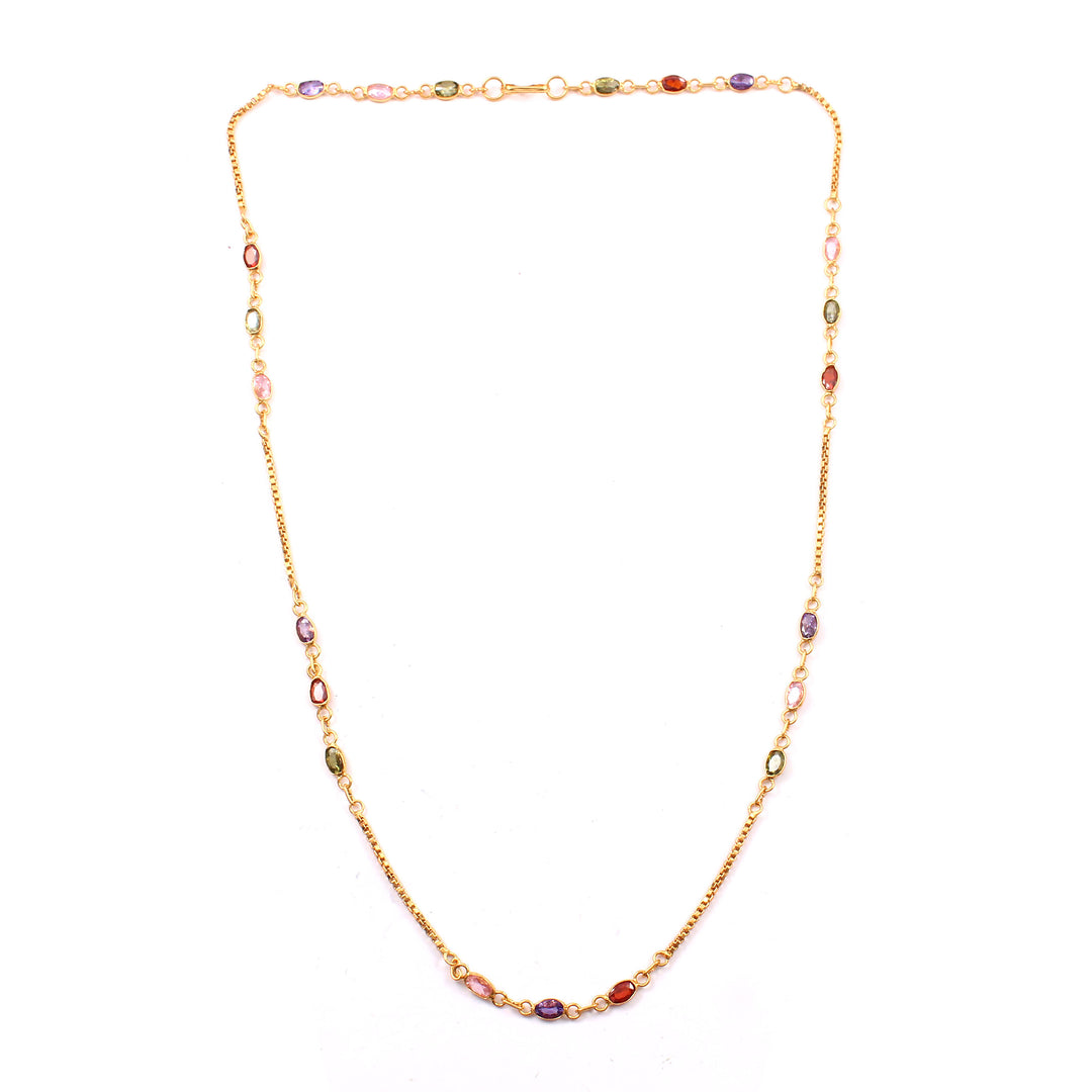 Brass Rhinestone Gold-Plated Chain