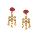 Load image into Gallery viewer, Gold-Plated Cubic Zirconia &amp; American Diamond Studded Jewellery Set
