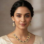 Load image into Gallery viewer, Gold-Plated Cubic Zirconia &amp; American Diamond Studded Jewellery Set
