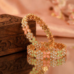 Load image into Gallery viewer, Set Of 2 Rose Gold-Plated AD Stone-Studded Bangles
